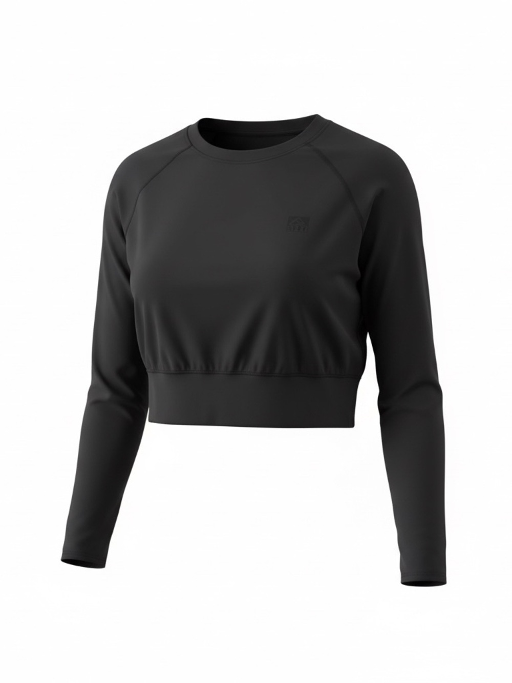 Reef Black Cropped Long-Sleeve Crew Top